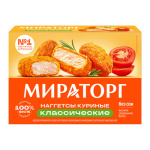 Наггетсы куриные Классические 300гр 1/12шт Мираторг