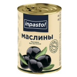 Маслины черные б/к 280гр ж/б (90гр) 1/12шт Inpasto! Египет