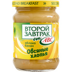 Десерт яблоко,банан с овсяными хлопьями ст/б 300гр 1/12шт Второй завтрак ABC РБ