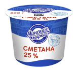 Сметана 25% 380гр 1/12шт Минская марка